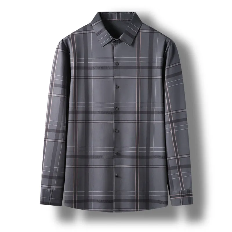 Top Grade Luxury New Slim Fit Designer Striped Classic Shirts For Men Brand Fashion Shirt Long Sleeve Casual Mens Clothes