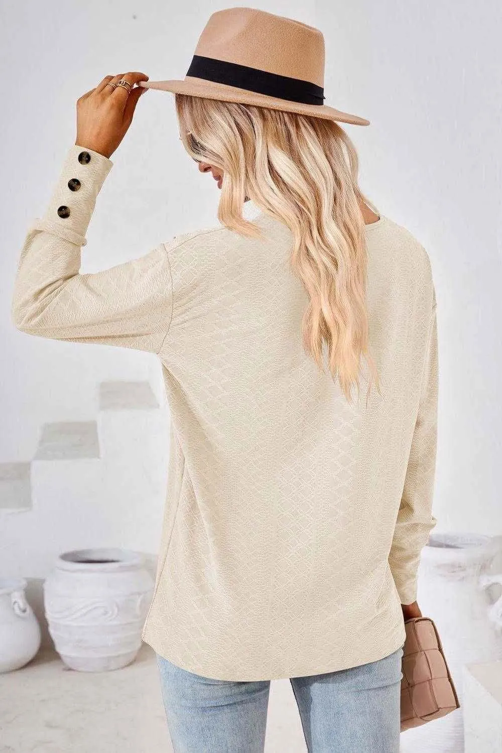 V-Neck Long Sleeve Blouse - Stylish Casual Top for You