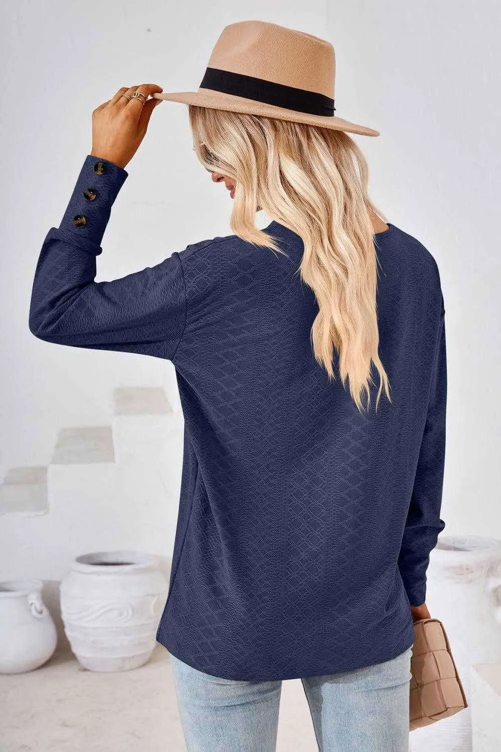 V-Neck Long Sleeve Blouse - Stylish Casual Top for You