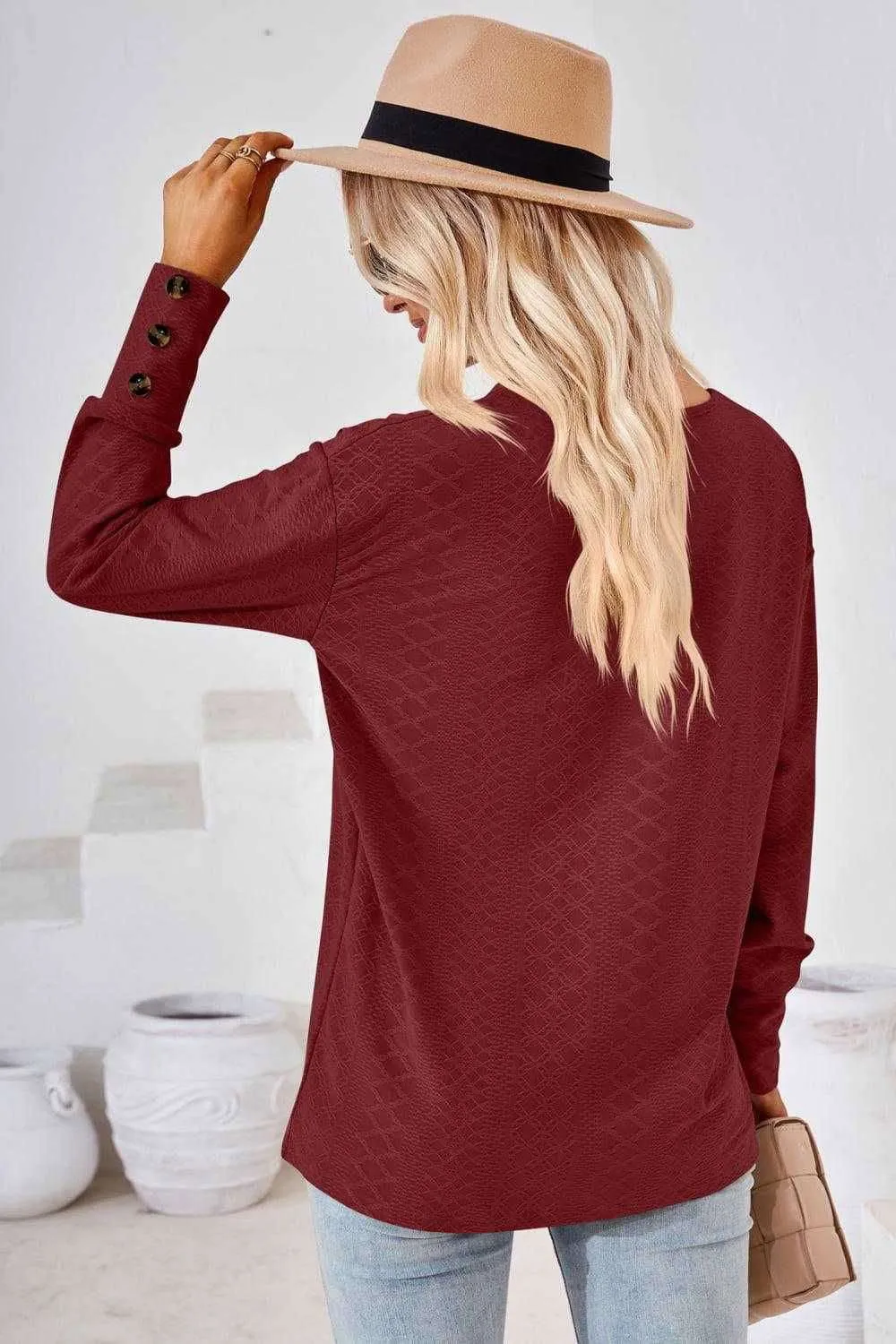 V-Neck Long Sleeve Blouse - Stylish Casual Top for You