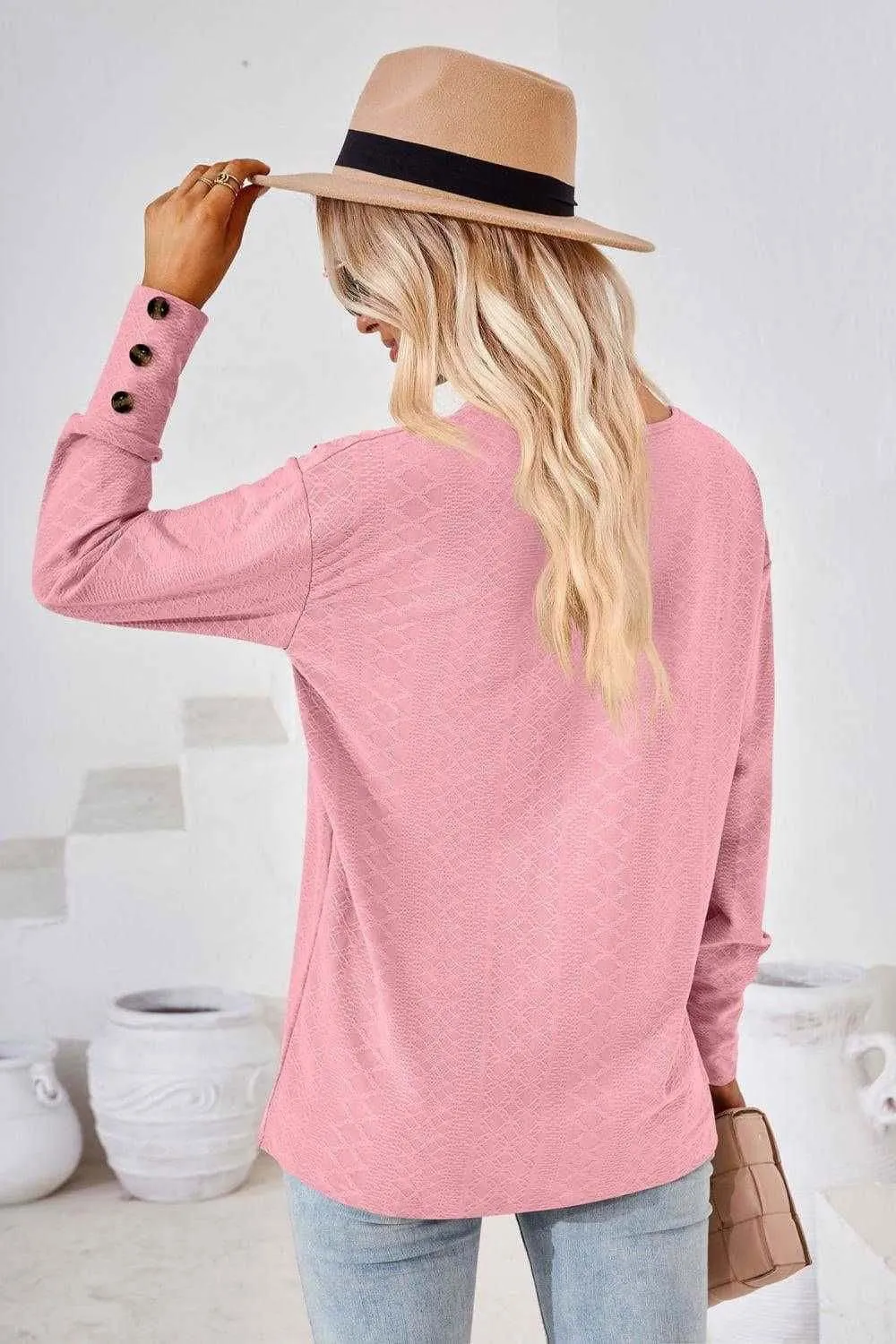 V-Neck Long Sleeve Blouse - Stylish Casual Top for You