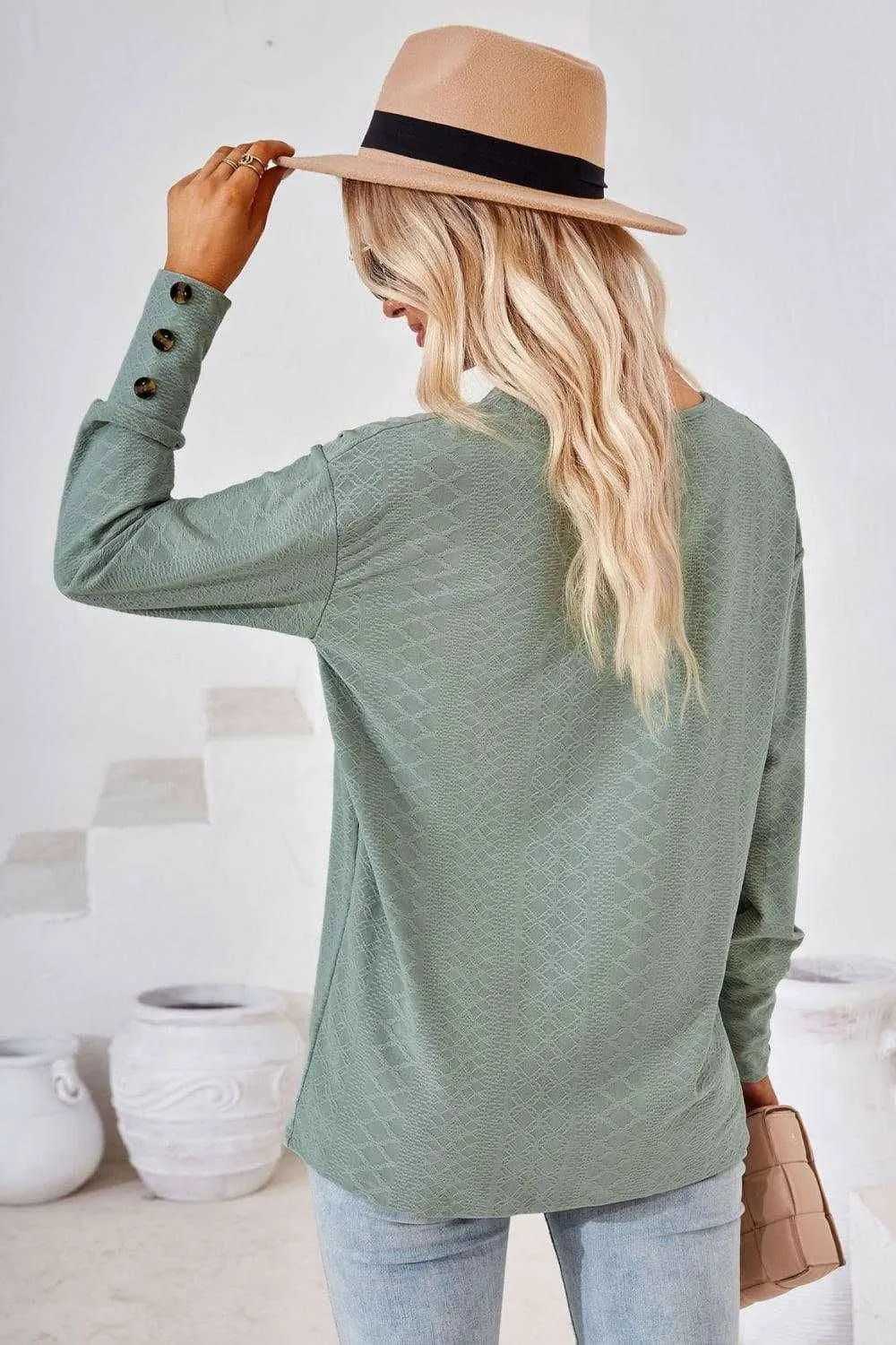 V-Neck Long Sleeve Blouse - Stylish Casual Top for You