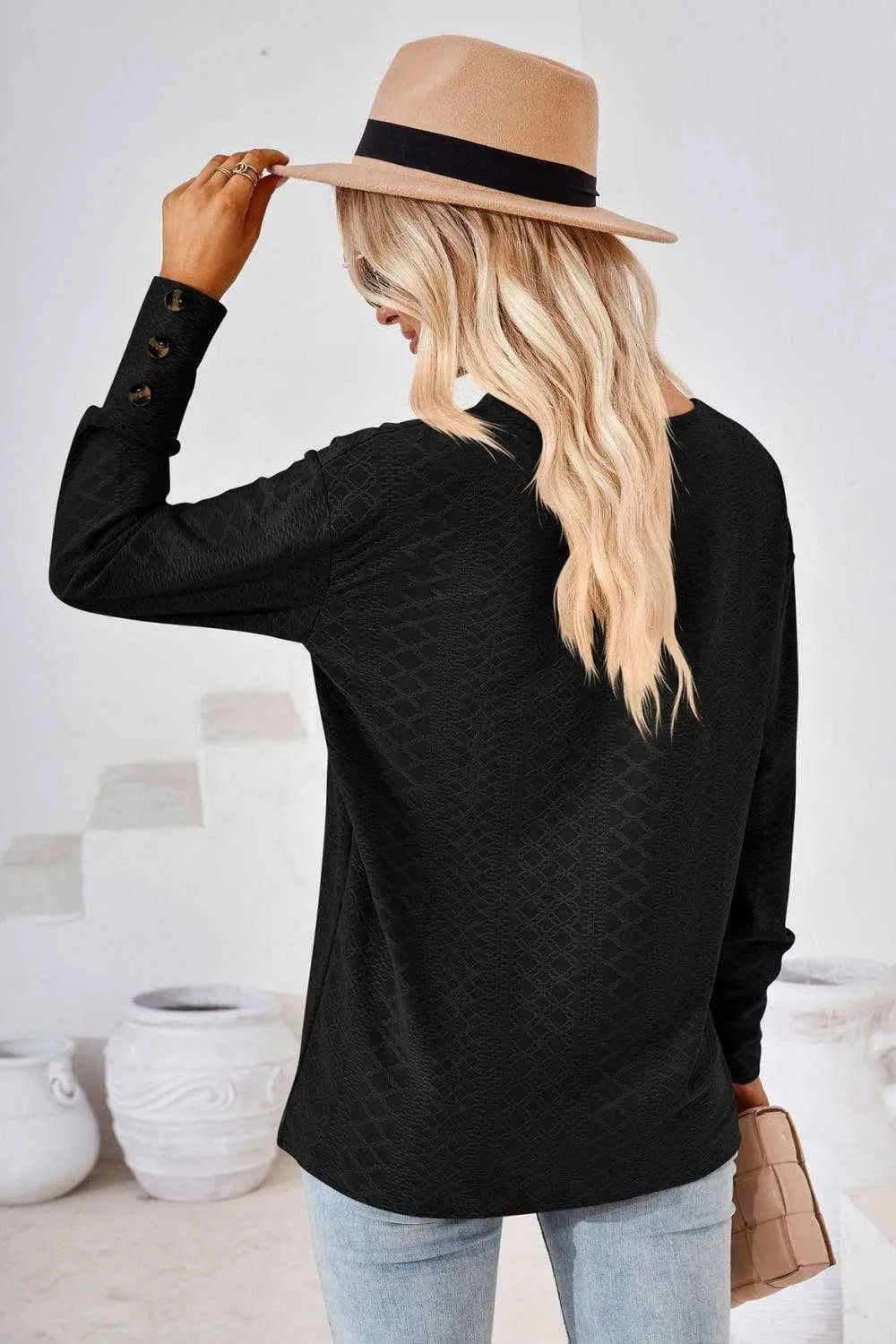 V-Neck Long Sleeve Blouse - Stylish Casual Top for You
