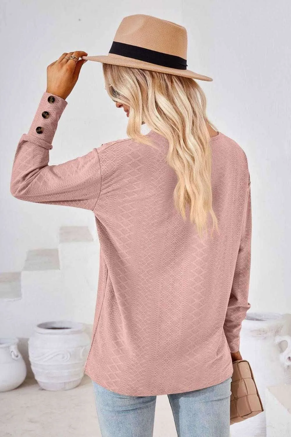 V-Neck Long Sleeve Blouse - Stylish Casual Top for You