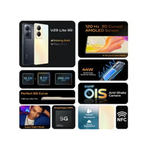 vivo V29 Lite 5G 256GB | 12GB Dreamy Gold-MBGB