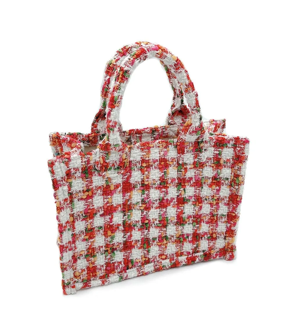 WBT210210 Tweed Mini Satchel/Crossbody Bag