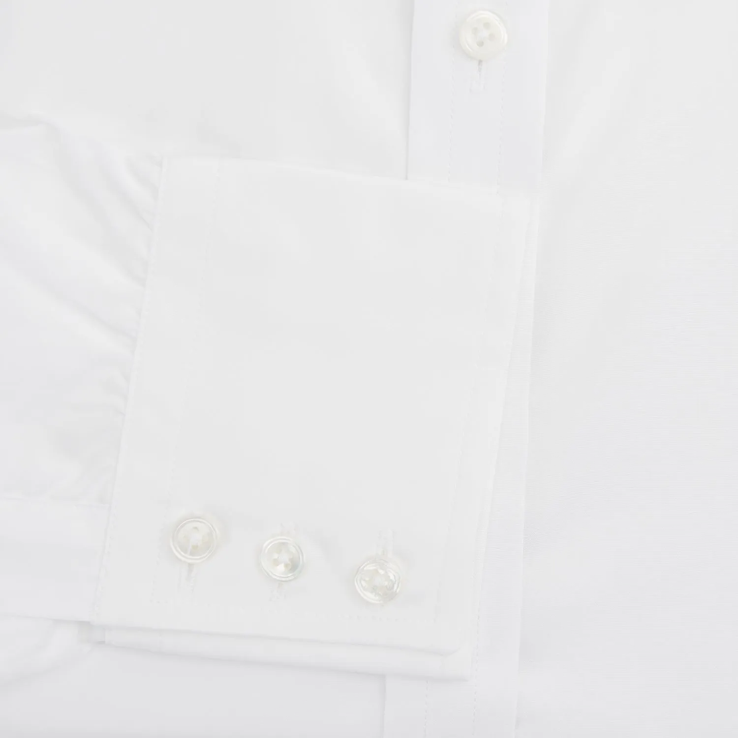 White West Indian Sea Island Cotton Shirt with T&A Collar and 3-Button Cuffs