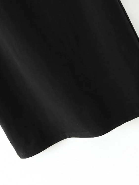 Wholesale Black Crew Neck Sleeveless Cut Out Mini Dress