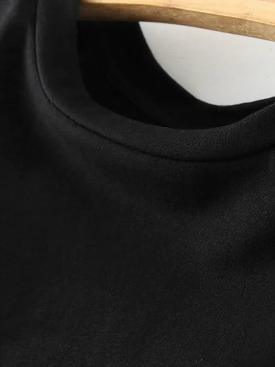 Wholesale Black Crew Neck Sleeveless Cut Out Mini Dress