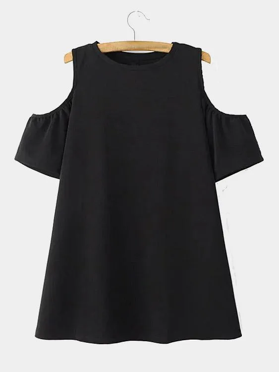 Wholesale Round Neck Short Sleeve Mini Dress