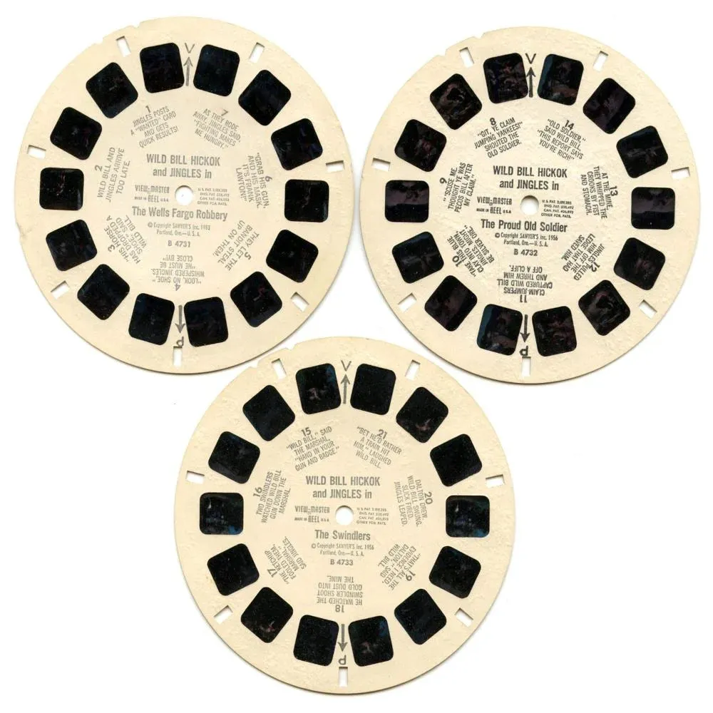 Wild Bill Hickok and Jingles - View-Master 3 Reel Packet - 1950s - Vintage - (ECO-B473-S4)