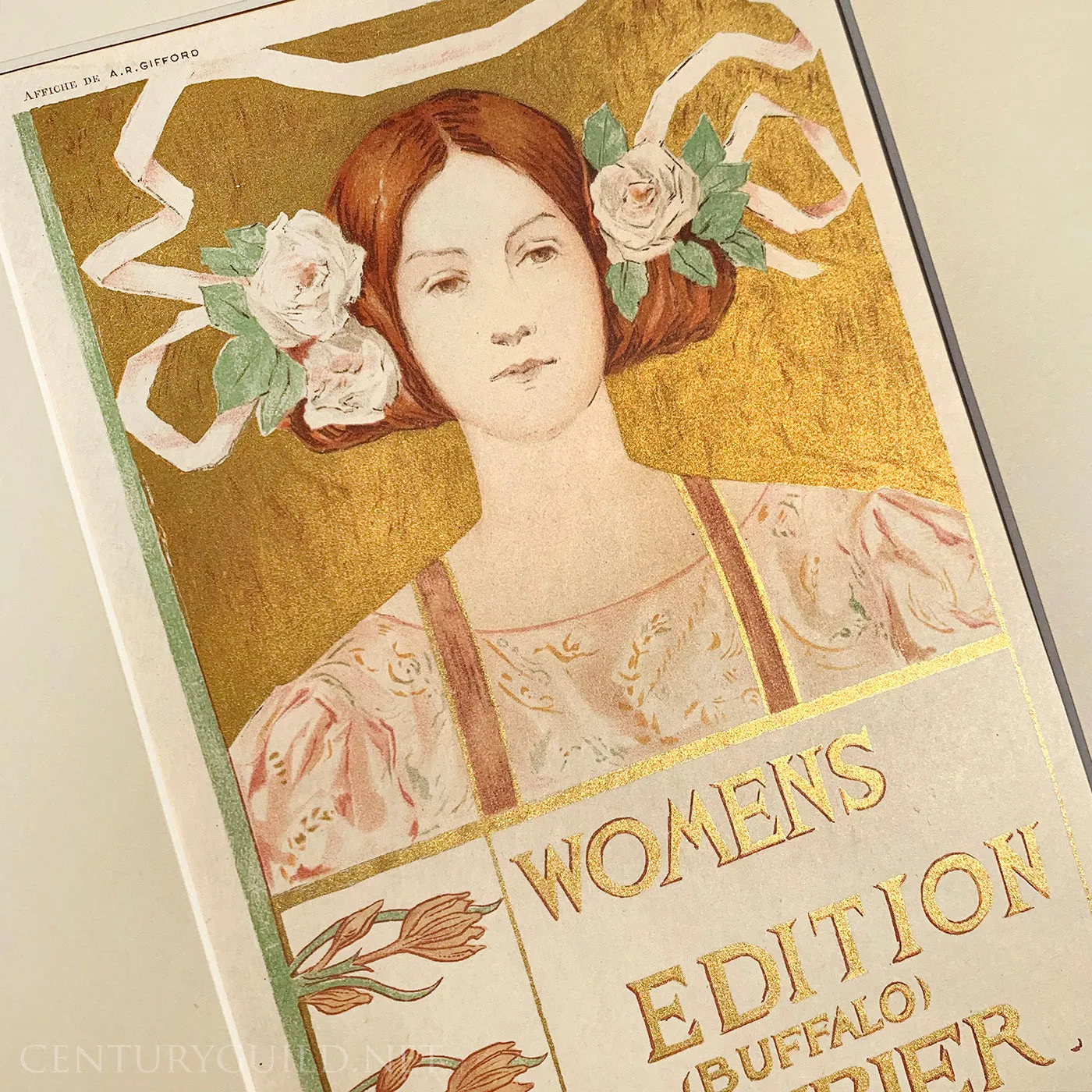 Women's Edition Buffalo Courier by Alice Russell Glenny, Art Nouveau lithograph, 1897