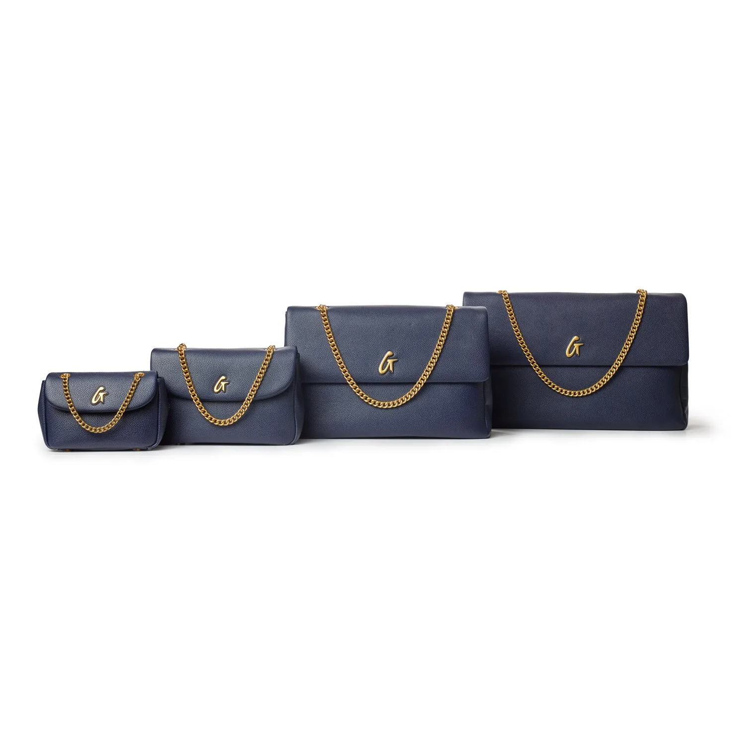 XL PEBBLE FLAP BAG - NAVY